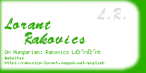 lorant rakovics business card